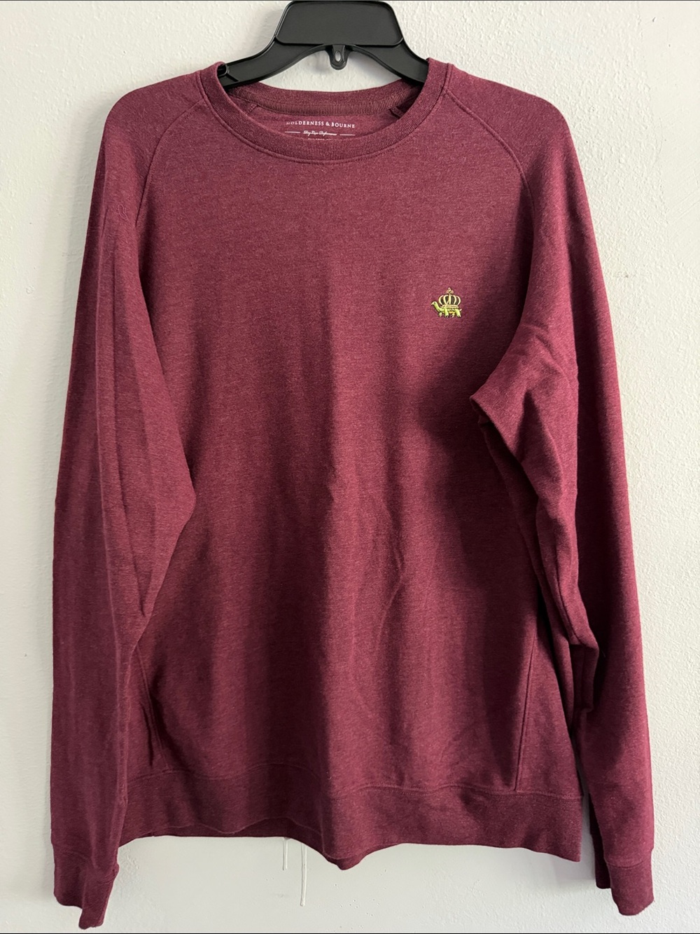 Holderness & Bourne Dry Luxe Performance Crewneck Golf Sweatshirt Burgundy L